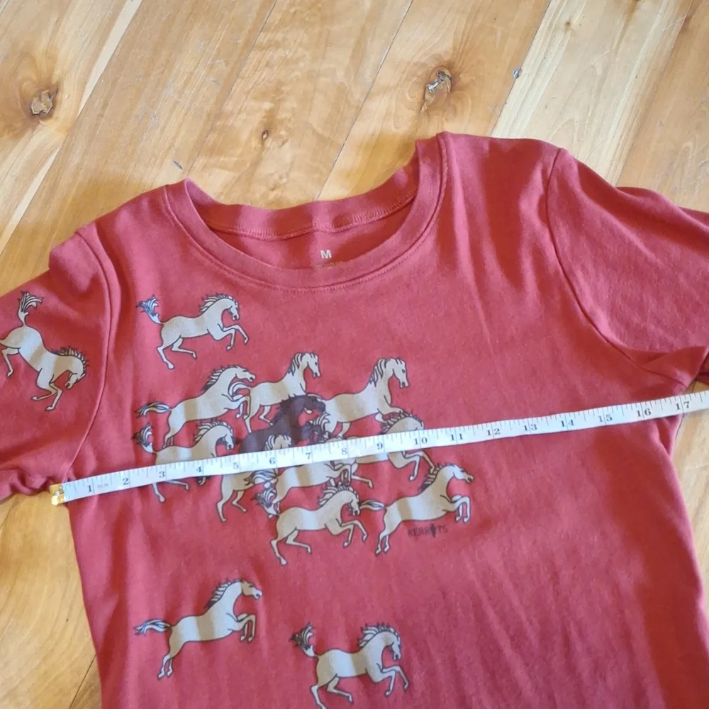 Vintage Kerrits Horse Girl Front And Back Graphic Baby Tee Brick Red Size M - Picture 11 of 12